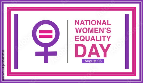 Obraz Women's equality day banner Design, August 26. Women's equality icon isolated on Template for background. women's equality Poster, vector. illustration.