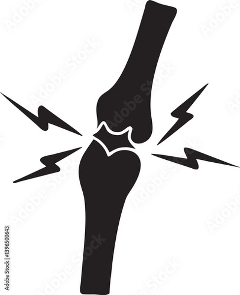 Obraz Painful Knee Joint Icon, logo, vector illustration
