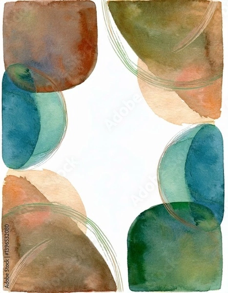 Fototapeta Generated image earth tones abstract art
