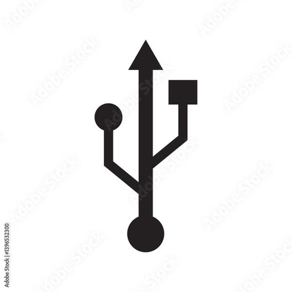 Fototapeta usb connection symbol flat icon vector