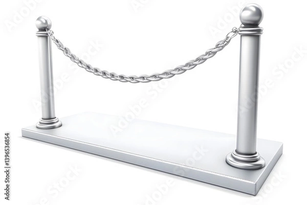 Fototapeta Elegant Chain Barrier Design, Metal Posts,  Premium Display