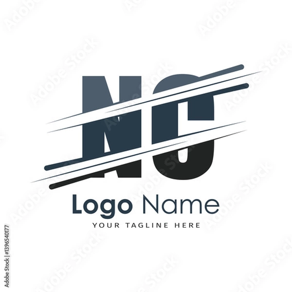 Fototapeta initial monogram logo with letter style design