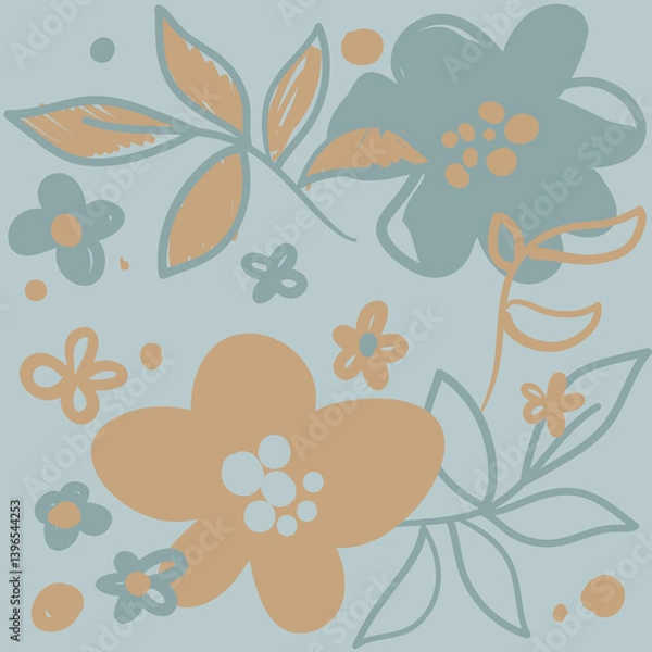 Fototapeta Print. Vector illustration Print with small flowers for children is clothing on a white background in vector