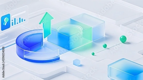 Fototapeta 3d financial pie chart data analysis scenarios