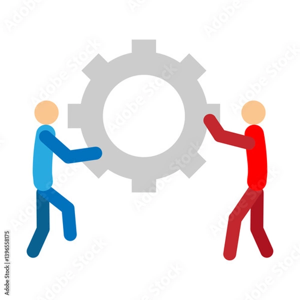 Fototapeta Teamwork Vector Flat Icon Design