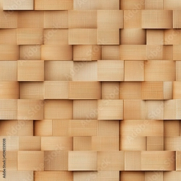 Obraz A textured background featuring a woven pattern of light brown squares, creating a natural and artistic appearance.