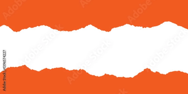 Obraz Abstract torn paper orange color ripped paper background poster banner, design vector file