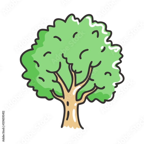 Fototapeta sycamore tree icon, sycamore tree vector illustration-simple illustration of sycamore tree, perfect for sycamore tree logos and icons