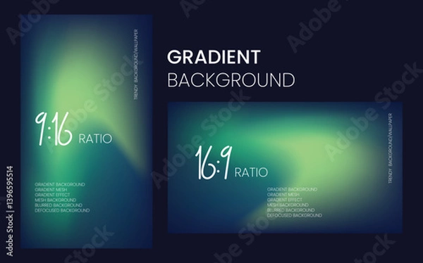 Obraz Cool Green Blur Gradient Wallpaper