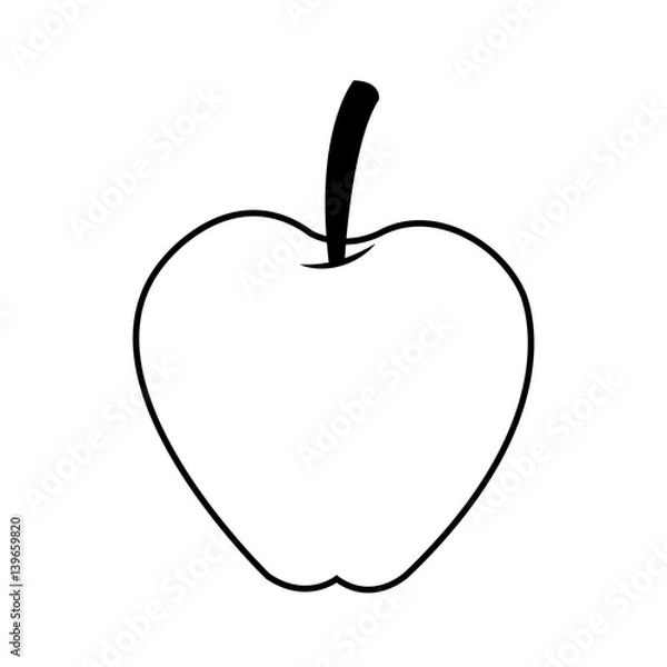 Obraz single apple icon image vector illustration design 