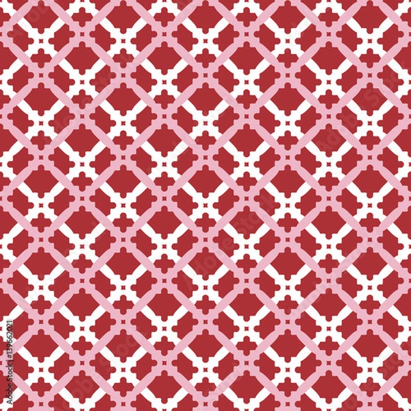 Fototapeta Seamless red and white ornament in arabian style. Pattern for wallpapers and backgrounds