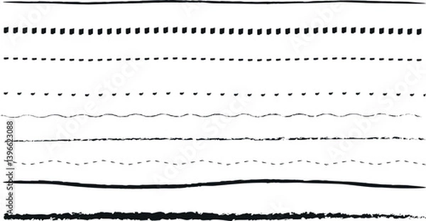 Fototapeta 手描きあしらい下線素材ベクター