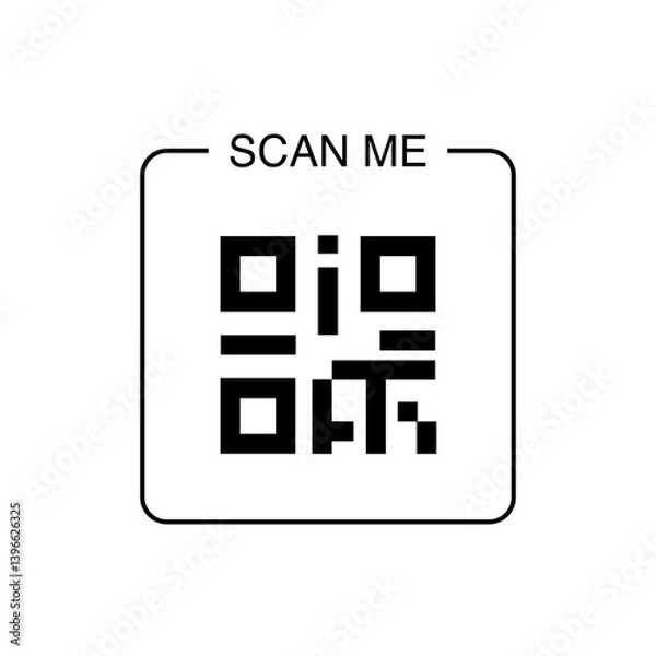 Fototapeta QR code with scan me prompt