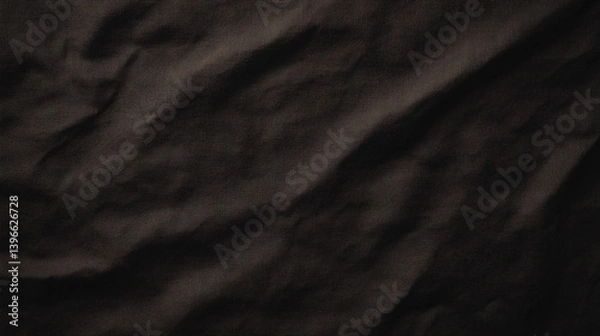 Obraz Soft black fabric texture with subtle wrinkles and depth, creating rich visual appeal