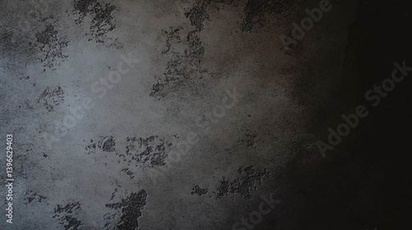 Obraz Textured wall surface with distressed appearance, showcasing blend of dark and light tones