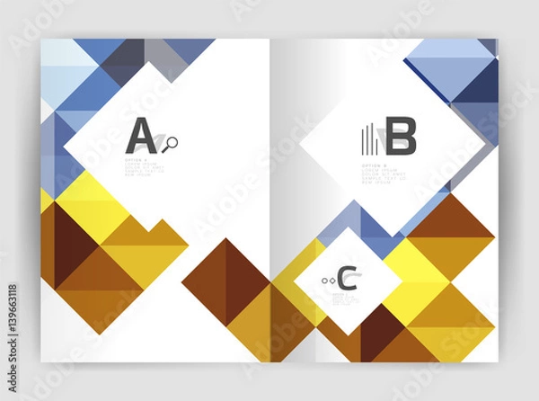 Fototapeta Vector square leaflet, business a4 print template