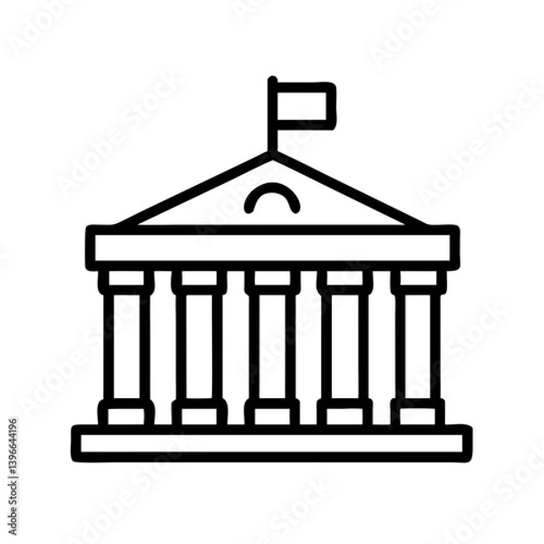 Obraz Government Building with Columns Icon Design
