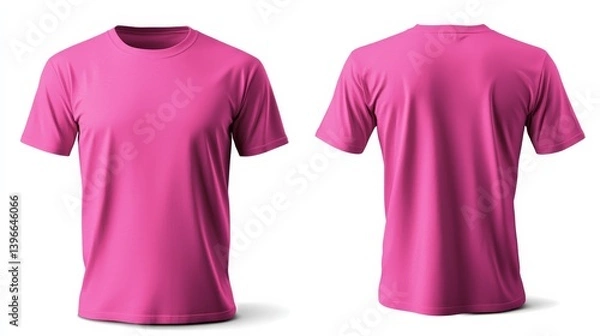 Obraz Isolated image of a blank pink t-shirt for creative projects.