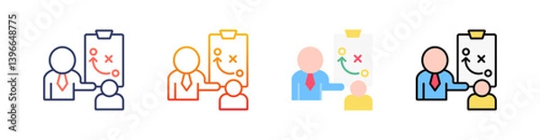 Obraz Strategy Multi Style Icon Set Vector 