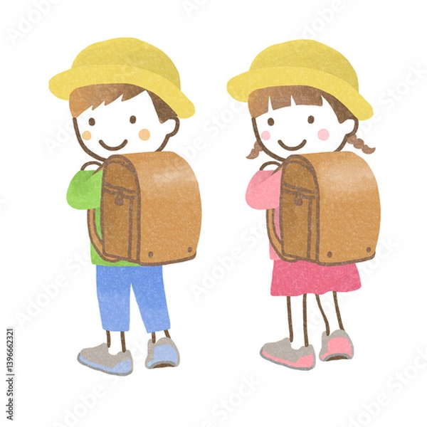 Obraz ランドセルを背負った小学生