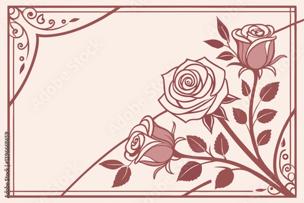 Obraz Gilded Rose Frame with Gradient Elegance for Wedding Invitation Backgrounds

