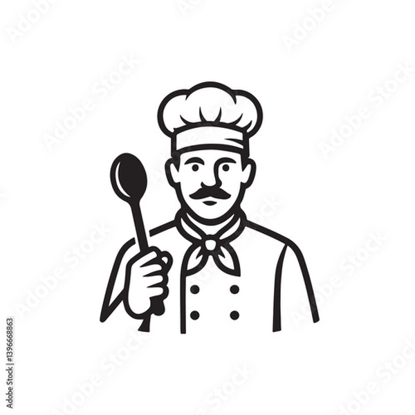 Fototapeta chef with a spoon
