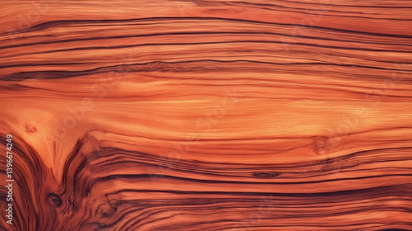 Fototapeta Fine-grained cedar wood texture with a warm red-orange hue and natural variation