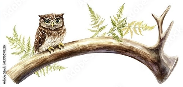 Obraz owl sitting on a branch