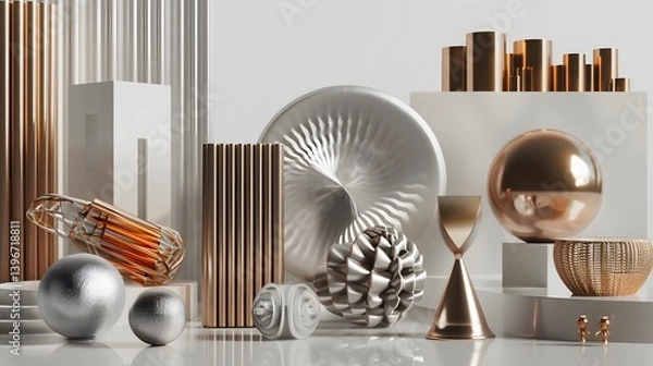 Fototapeta Luxury Decor Collection with Abstract Touches and Reflective Surfaces