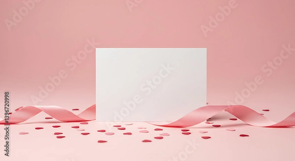 Fototapeta white card with hearts