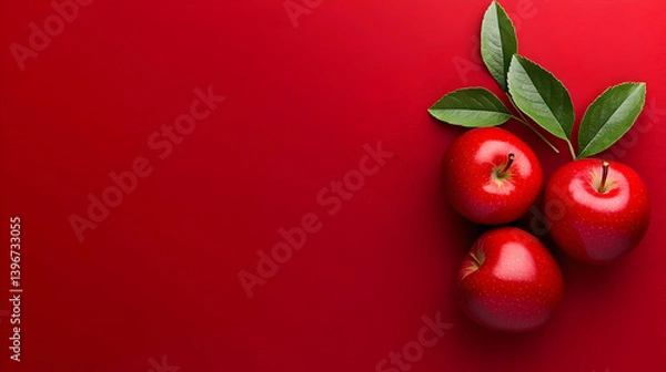 Fototapeta Dramatic lighting and a glowing red light background represent hunger, cravings, and emotion.