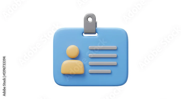 Fototapeta Stylized identification badge symbolizing recognition and access authorization