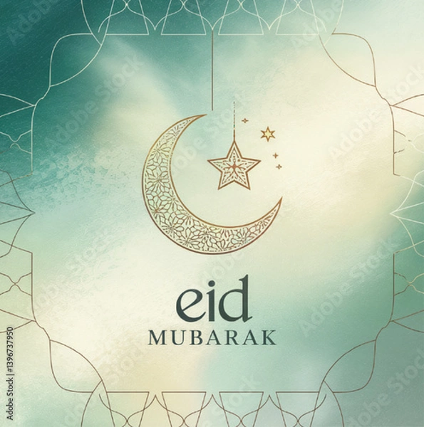 Obraz Eid mobarak with beautiful background