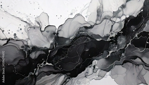 Obraz モノトーンのアルコールインク