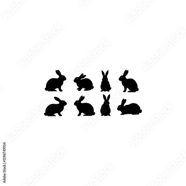 Obraz set of rabbit silhouettes 
