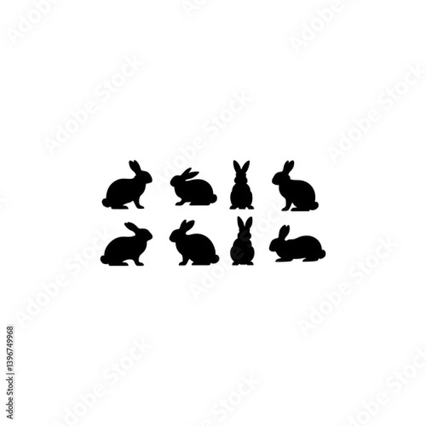 Obraz set of rabbit silhouettes 