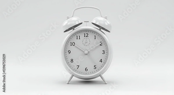 Fototapeta Monochrome Alarm Clock: A Simple Illustration of Timeless Design and Punctuality