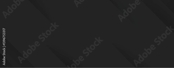 Fototapeta Black paper layer background. Abstract with solid black paper cut layers.