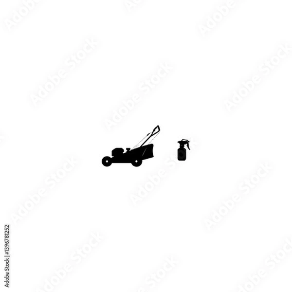 Obraz spray bottle silhouette vector illustration on white background 