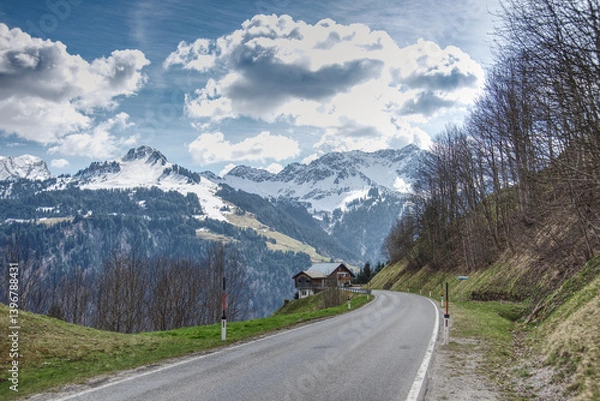 Obraz road in the mountains, Austria, Bregenzerwald