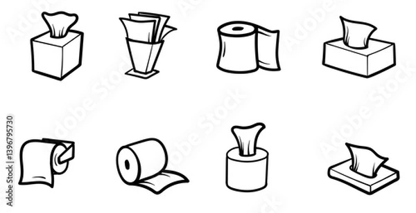 Fototapeta Tissue Paper icons set. vector
