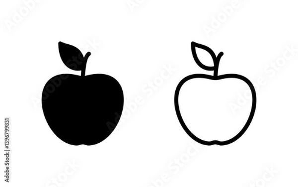 Fototapeta Apple icon vector illustration. Apple sign and symbols for web design.