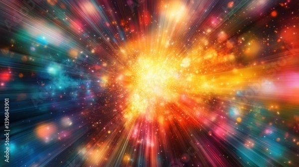 Fototapeta colorful and energetic modern abstract background with bright, radiant colors and dynamic shapes, offering a visually captivating experience