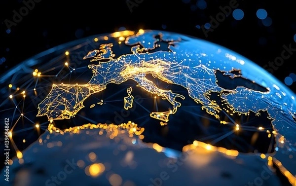 Obraz Global Europe Network Map