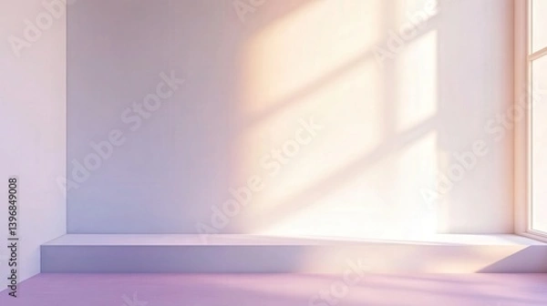Fototapeta elegant minimalist gradient with a smooth fade from white to pale lilac, creating a soft, peaceful atmosphere.