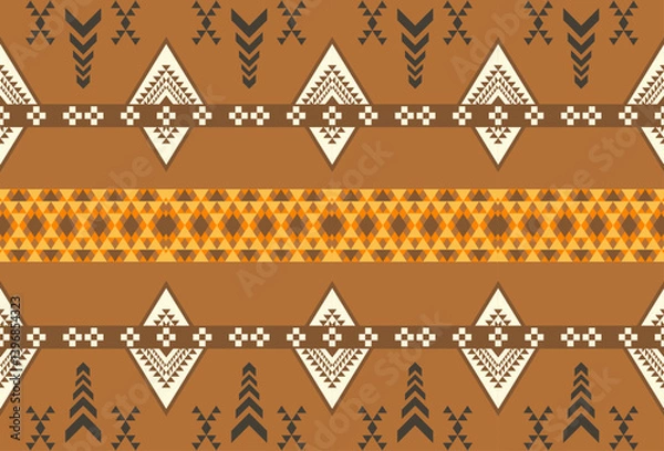 Obraz abstract Traditional geometric ethnic fabric pattern ornate elements with ethnic patterns design for textiles, rugs, clothing, sarong, scarf, batik, wrap, embroidery, print, curtain, carpet, wallpaper