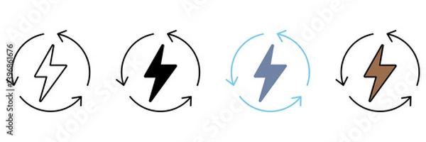 Fototapeta power concept line icon. Simple element illustration.