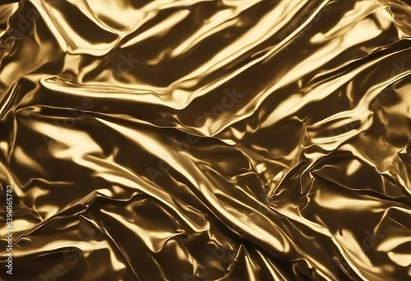 Fototapeta wrinkled shiny golden background crumpled metal texture foil design folded luxury closeup gold sheet paper shimmer leaf fractured wallpaper grunge shine glossy surface rough decorative pattern