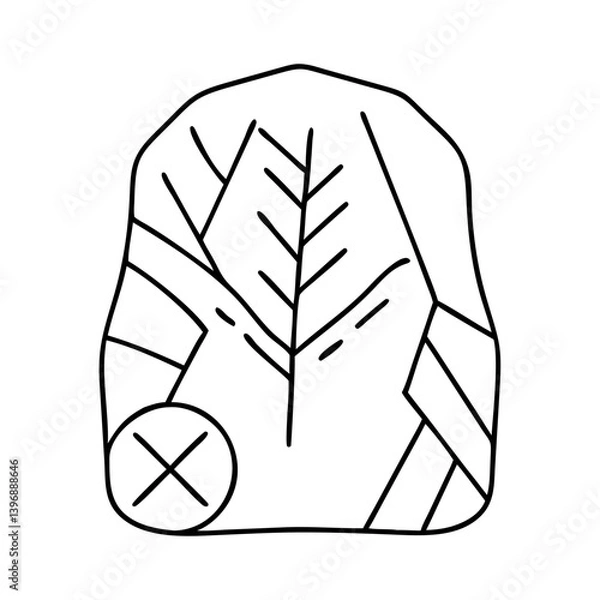Fototapeta runestone icon, runestone line art - simple line art of runestone, perfect for runestone logos and icons