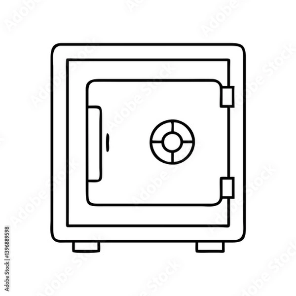 Fototapeta safe icon, safe line art - simple line art of safe, perfect for safe logos and icons